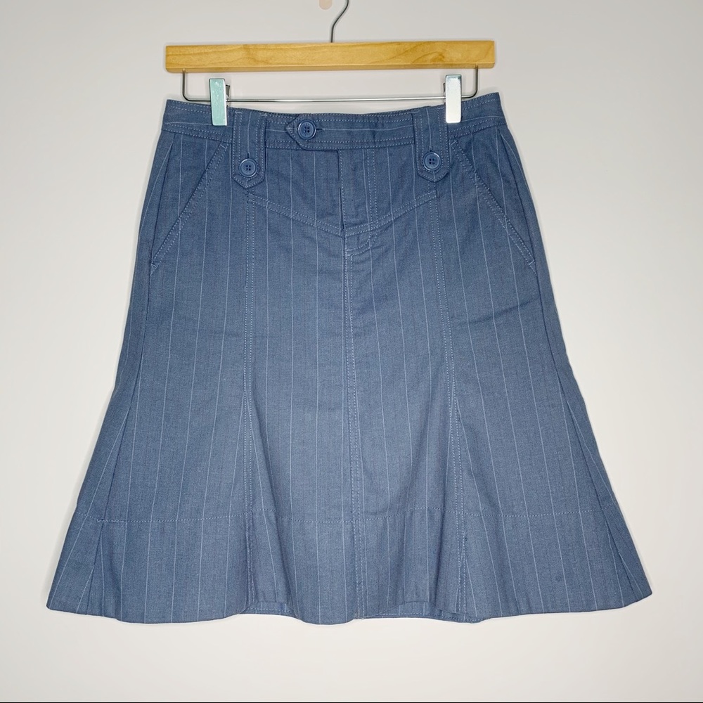 Marc Jacobs Blue Pinstripe Skirt with Flare